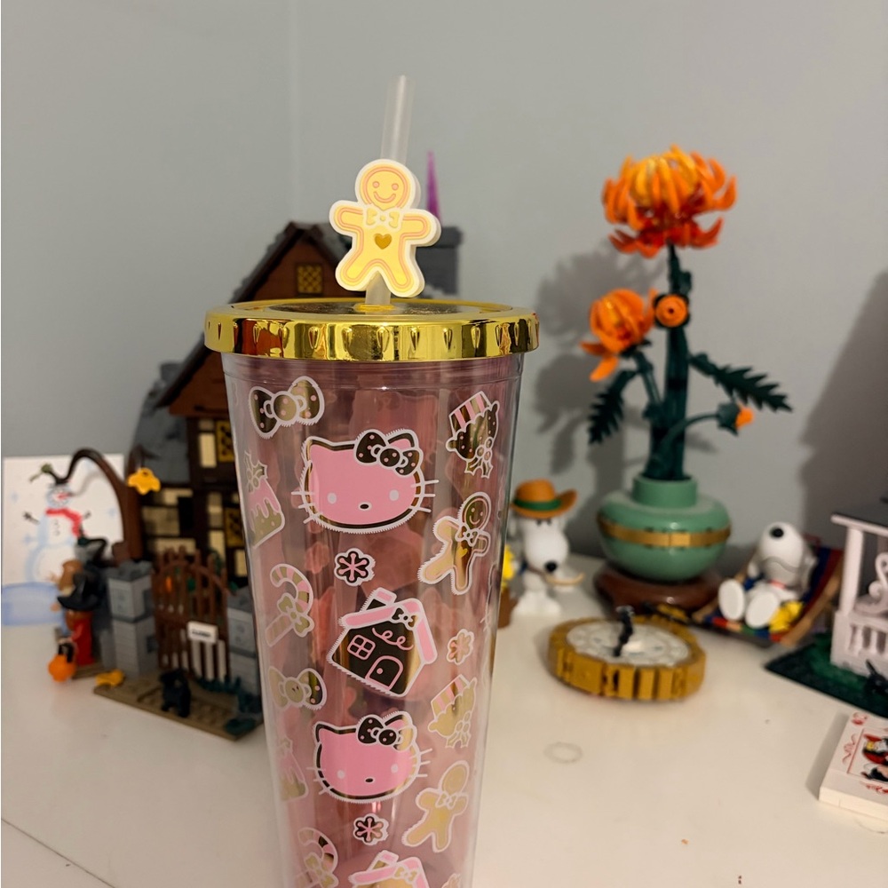 Sanrio Pink and Gold Hello Kitty Tumbler